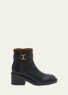 CHLOÉ MARCIE LEATHER BUCKLE ANKLE BOOTIES