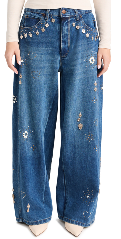 Sea Betina Beaded Jeans Blue 2 In Medium Wash