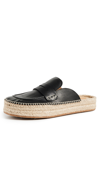 Jw Anderson Leather Espadrille Loafer Mules In Black