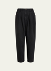 Marc Jacobs Runway Oversized Front Pleated Jeans In Black