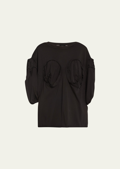 Marc Jacobs Runway Jersey Twisted Cup Top In Black