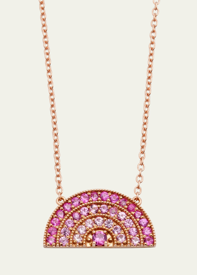 Andrea Fohrman 14k Rose Gold Perfect Pink Sapphire Rainbow Necklace