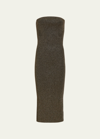 Khaite Rumer Midi Dress In Gold