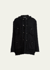 DOLCE & GABBANA LOGO-BUTTONED TWEED JACKET