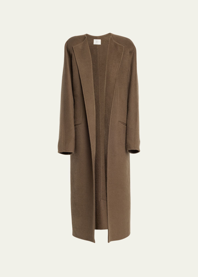 The Row Prisheella Cashmere Coat In Brown