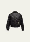 Frame X Ritz Paris Quilted Leather Bomber Jacket In Black