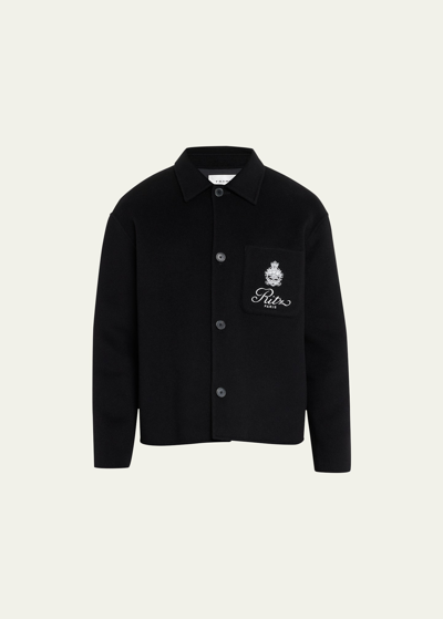 Frame X Ritz Paris Men's Wool Overshirt In Black