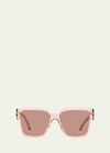 PRADA CONTRASTING LOGO SQUARE ACETATE & PLASTIC SUNGLASSES