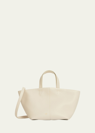 Mansur Gavriel Tulipano Zip Leather Tote Bag In Avorio