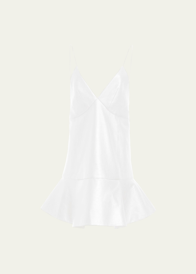 Khaite Archie Cotton Mini Dress In White