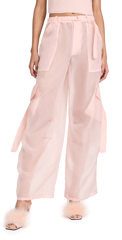Lapointe Organza Utility Pocket Pants Light Pink M
