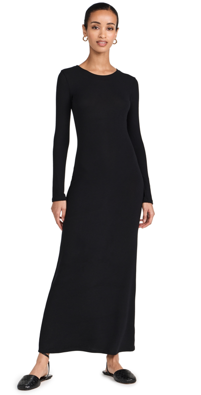 Leset Barb Bias-cut Satin Maxi Dress In Black