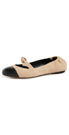 Alexandre Birman Women's Clarita Ballerina Flat Shoe In Hazel In Black/semolina