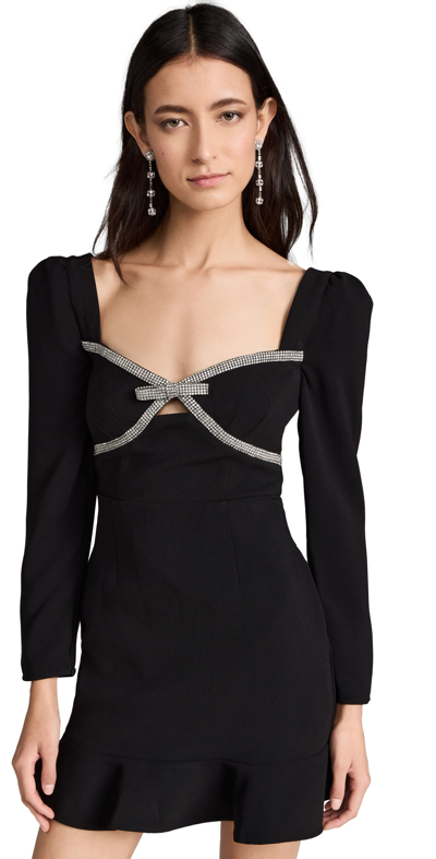 Self-portrait Bow-detail Embellished Minidress In Black