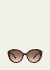 Prada 0pr 01ys Oval Gradient Sunglasses In Havana