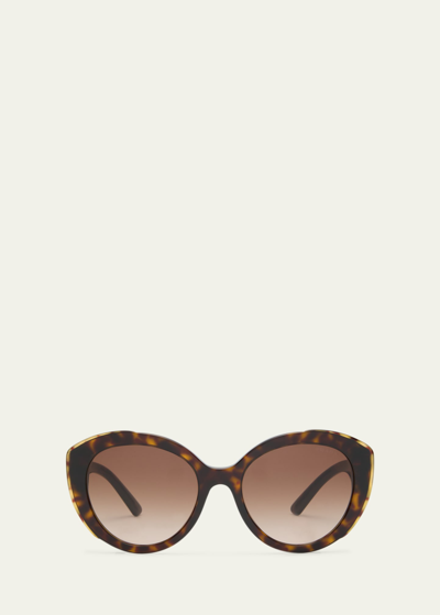 Prada 0pr 01ys Oval Gradient Sunglasses In Havana