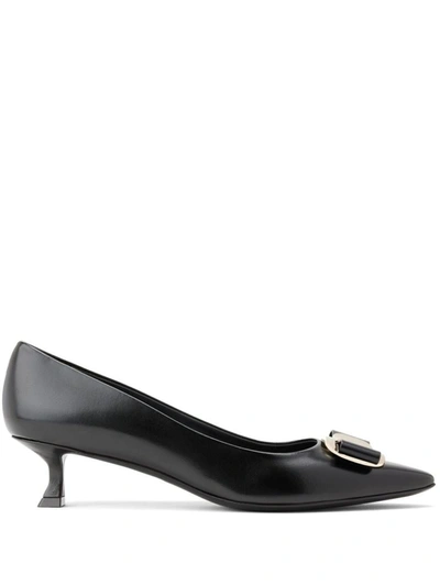 FERRAGAMO FERRAGAMO NEW VARA PLATE LEATHER PUMPS