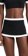 Staud Nell Swim Skirt In Black/white