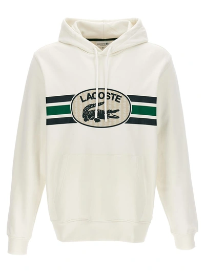 Lacoste Logo Hoodie In White