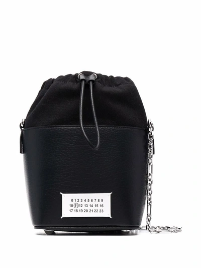 Maison Margiela 5ac Small Leather Bucket Bag In Black