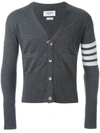 Thom Browne Grey Cashmere Striped Armband Cardigan