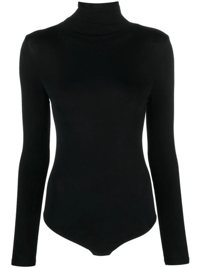 Wolford Roll-neck Long-sleeve Bodysuit In Black