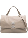 Zanellato Stud-detail Leather Tote Bag In Grey
