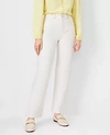 Ann Taylor High Rise Straight Jeans In Ivory In Ivory