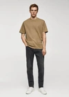 Mango Man Medium Weight Regular Fit T-shirt Medium Brown In Medium Brown
