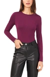 Halogen Crewneck Long Sleeve T-shirt In Grape Wine