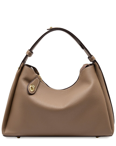Adele Berto Leather Tote In Brown