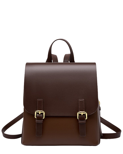 Adele Berto Leather Tote In Brown