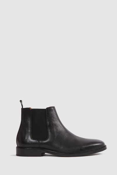 Reiss Renor - Black Leather Chelsea Boots, Uk 8 Eu 42