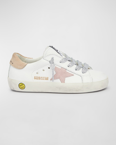 Golden Goose Girl's Superstar Suede Star Low-top Leather Trainers, Toddler/kids In White/comb