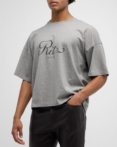 Frame X Ritz Paris Men's Boxy T-shirt In Heather Gr