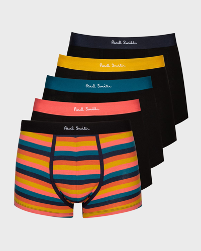 PAUL SMITH MEN'S 5-PACK COTTON-STRETCH TRUNKS