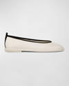 Vince Sofia Lambskin Ballerina Flats In Milk White Leather