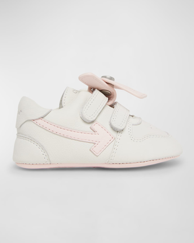 Off-white Kids' Girl's Mini Out Of Office Leather Trainers, Baby In White Pink