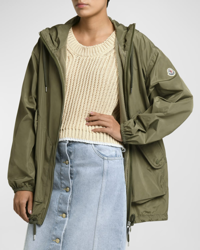 【MONCLER】MELIA JACKET Moncler Melia Short Parka Jacket In Medium Green | ModeSens