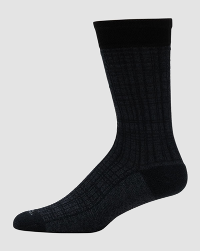 Marcoliani Men's Tartan Check Mid-calf Socks In 007 Blackl