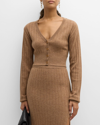 NAADAM RIBBED CROPPED WOOL-CASHMERE CARDIGAN