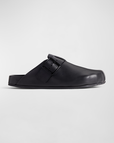 Balenciaga Sunday Leather Clogs In Black