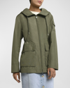 Moncler Melia Short Parka Jacket In Dark Grey