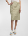 Moncler Quilted Knee-length Skirt In Light Beige