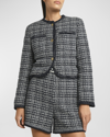Moncler Eliadi Tweed Jacket In Aqua