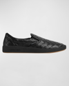 Bottega Veneta Sawyer Leather Sneakers In Black