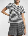 Moncler Striped Short-sleeve T-shirt In Natural
