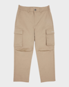 GOLDEN GOOSE BOY'S JOURNEY COTTON TWILL CARGO PANTS WITH EMBROIDERY
