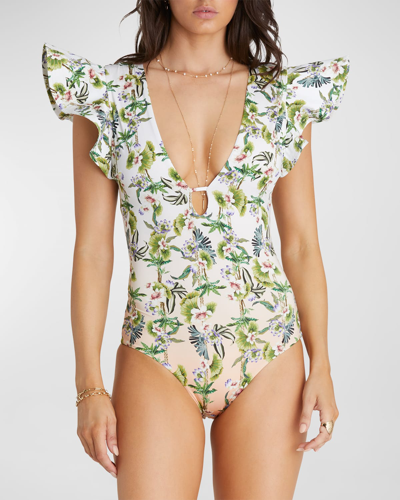 Aqua Blu Australia Daffodil-print Mackenzie One-piece Swimsuit (a-c Cup)