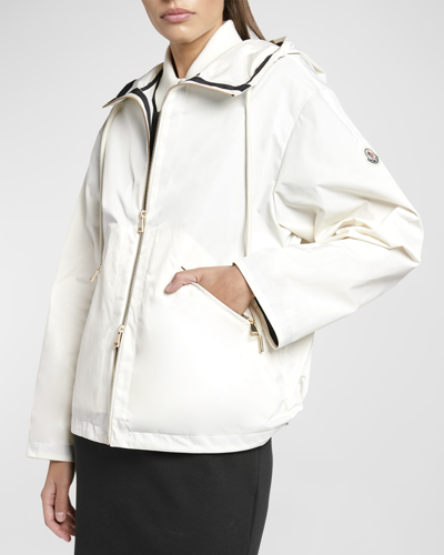 Moncler Cassiopea Hooded Utility Jacket In White